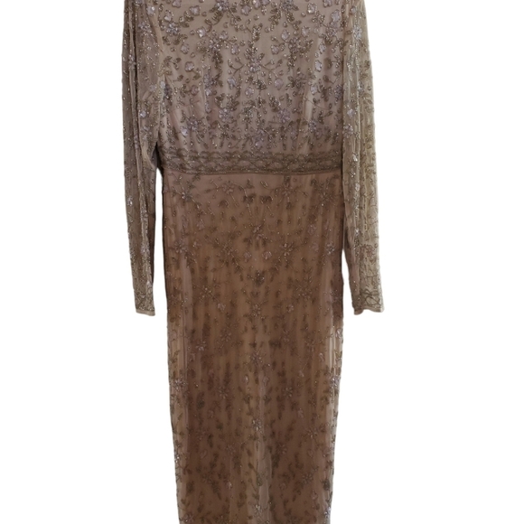 Mac Duggal Cocktail Dress 8 Allover Beading NWT 10812 Porcelain color - Picture 9 of 9